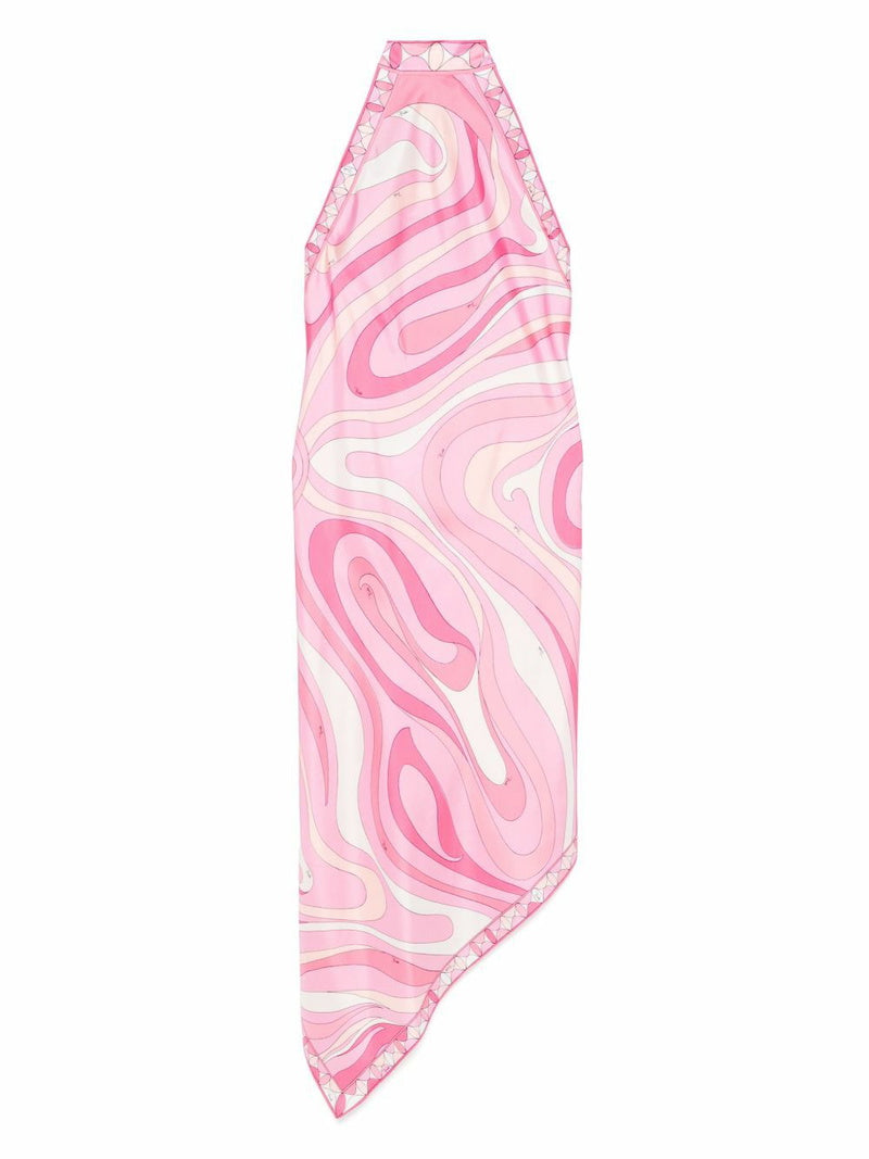Pink Iride Print Midi Dress
